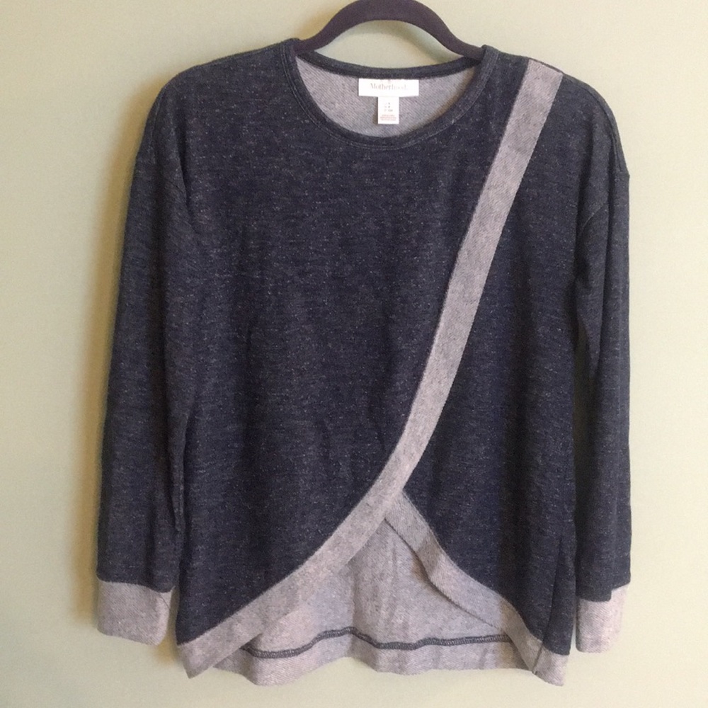 Motherhood blue heather nursing top/sweater